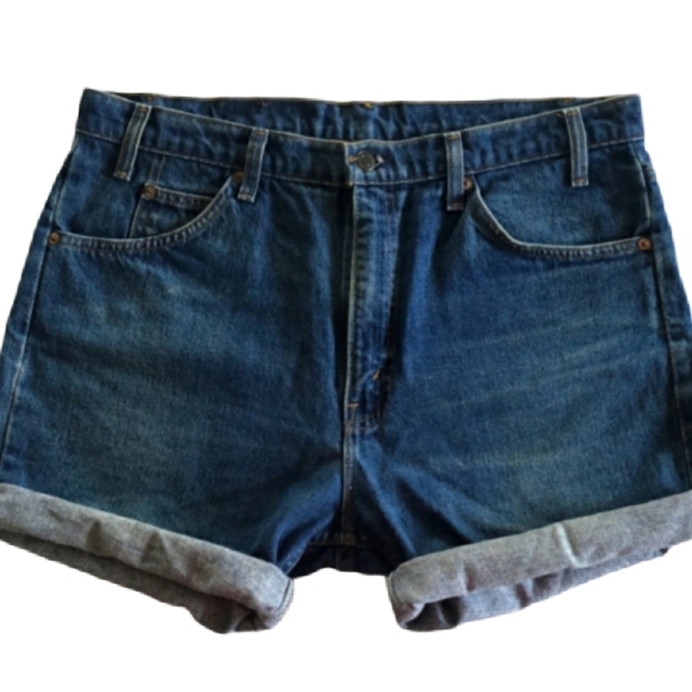 VINTAGE 1970's LEVI'S 505 Shorts ORANGE TAB Hemmed 36 Waist EUC